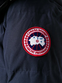 Logo Patch Navy Parka Jacket