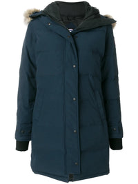 Logo Patch Navy Parka Jacket