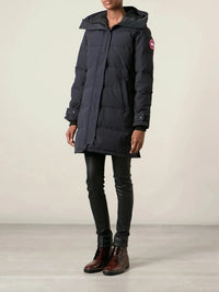 Logo Patch Navy Parka Jacket