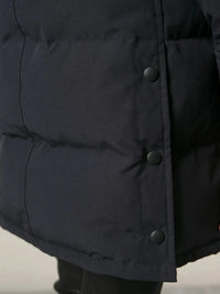 Logo Patch Navy Parka Jacket