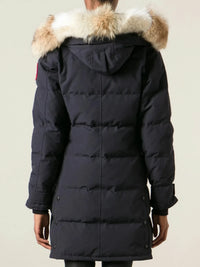 Logo Patch Navy Parka Jacket