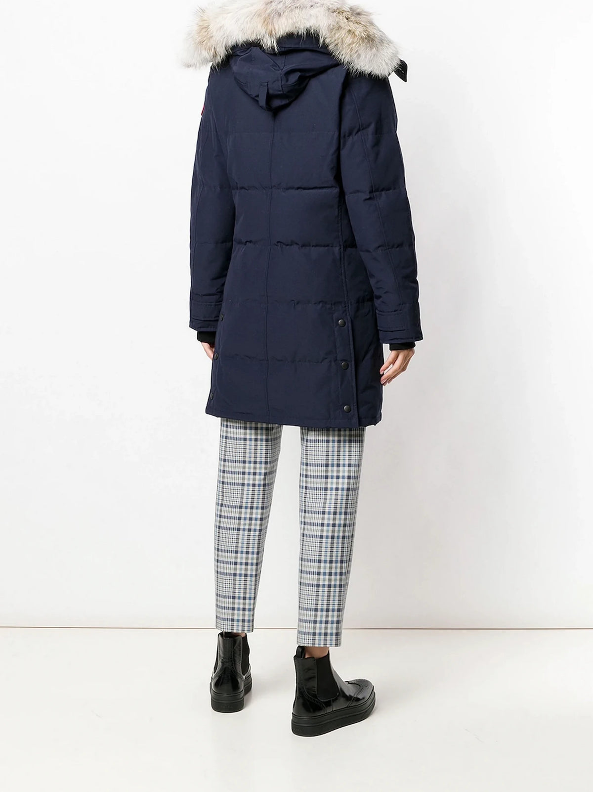 Logo Patch Navy Parka Jacket