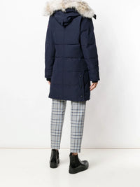 Logo Patch Navy Parka Jacket