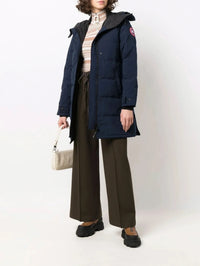 Logo Patch Navy Parka Jacket