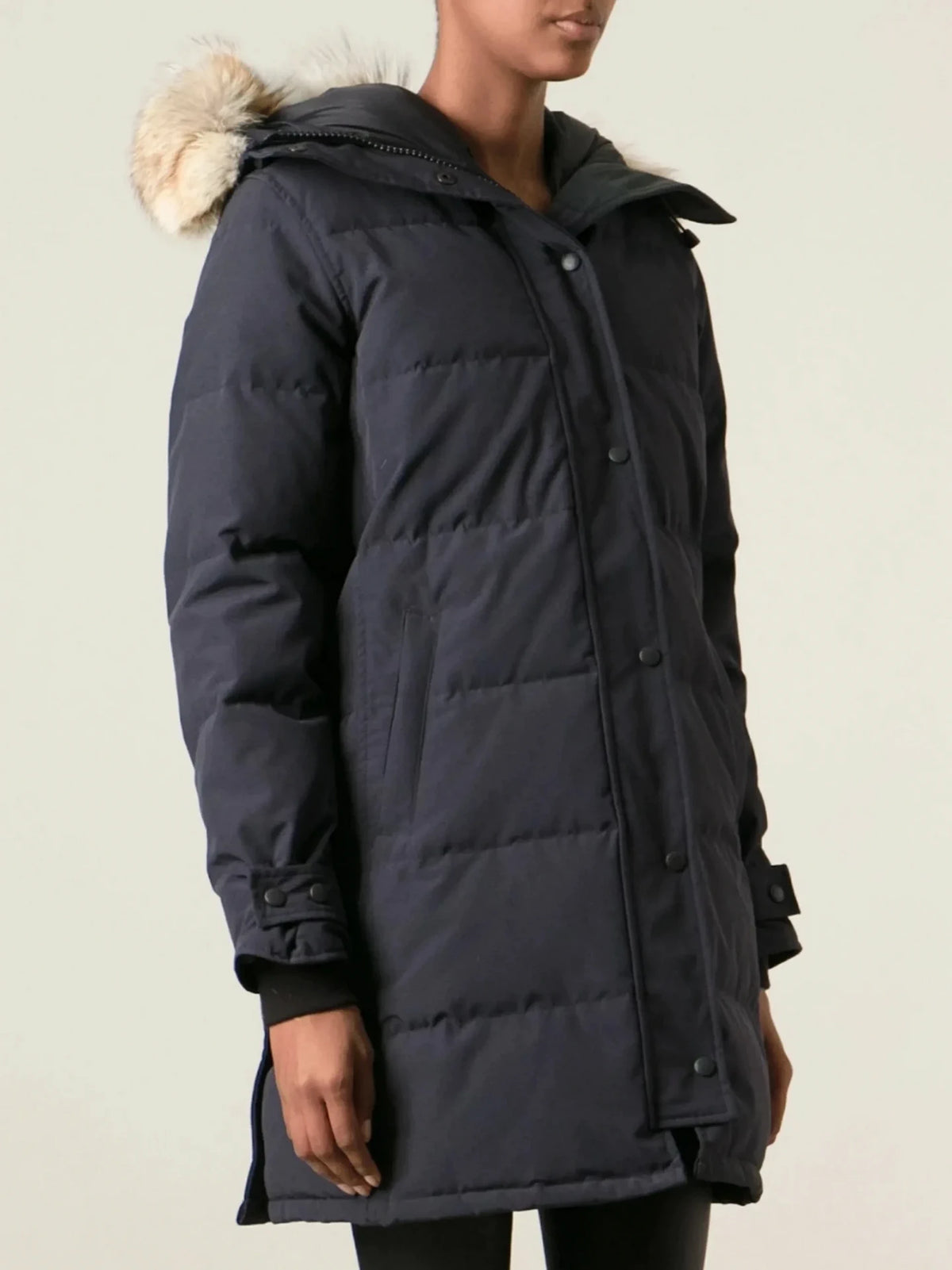 Logo Patch Navy Parka Jacket