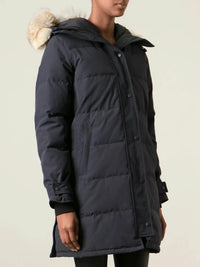 Logo Patch Navy Parka Jacket