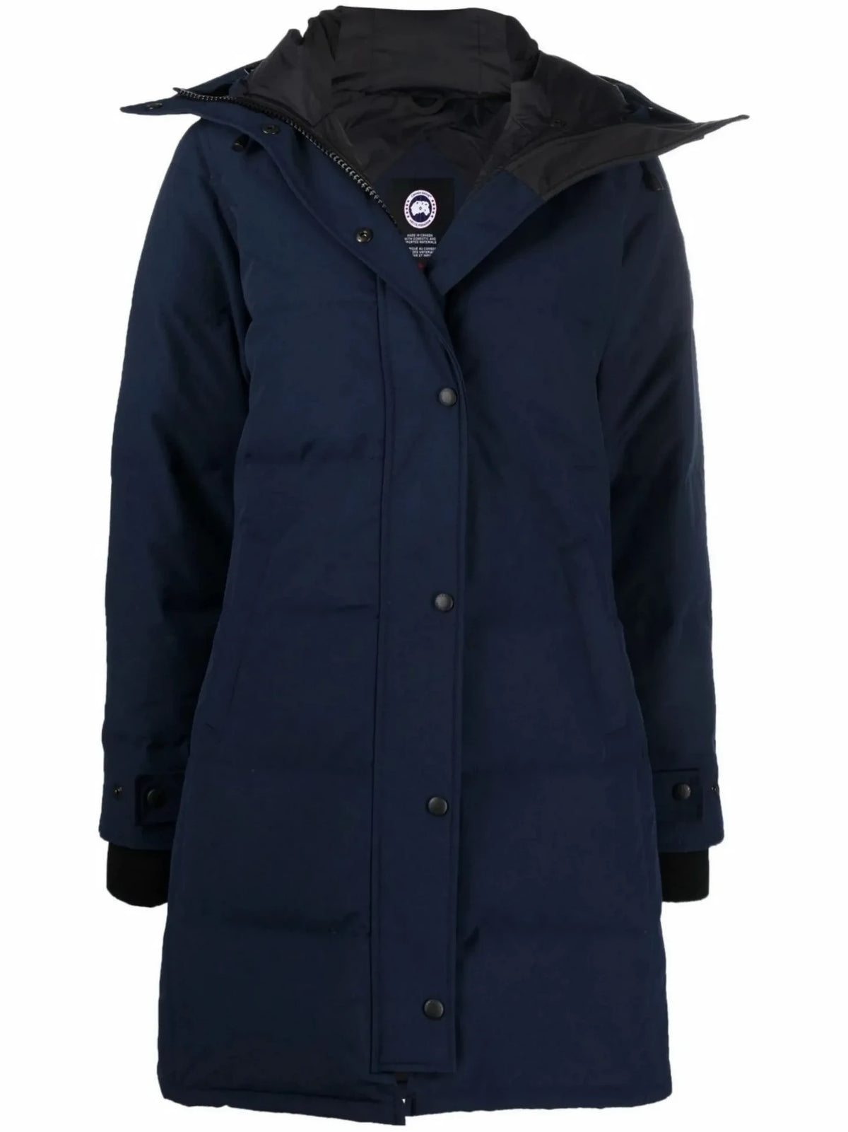 Logo Patch Navy Parka Jacket