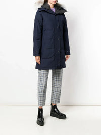 Logo Patch Navy Parka Jacket