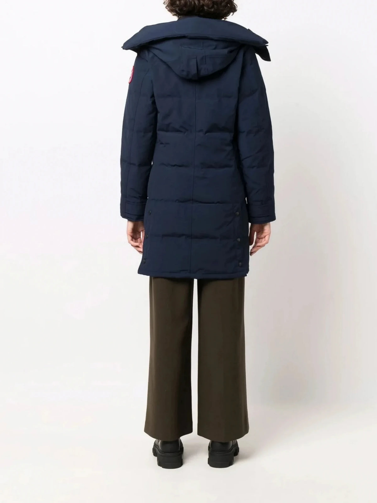 Logo Patch Navy Parka Jacket