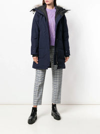 Logo Patch Navy Parka Jacket