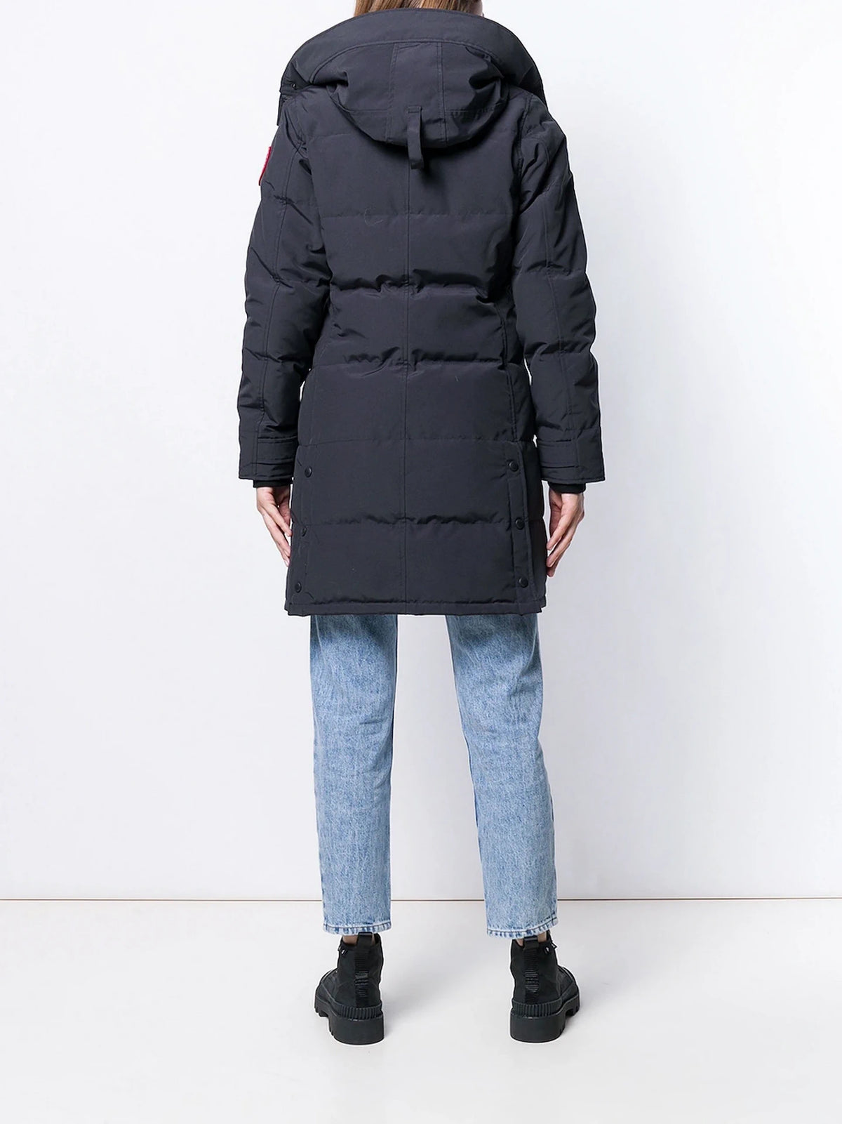 Logo Patch Navy Parka Jacket