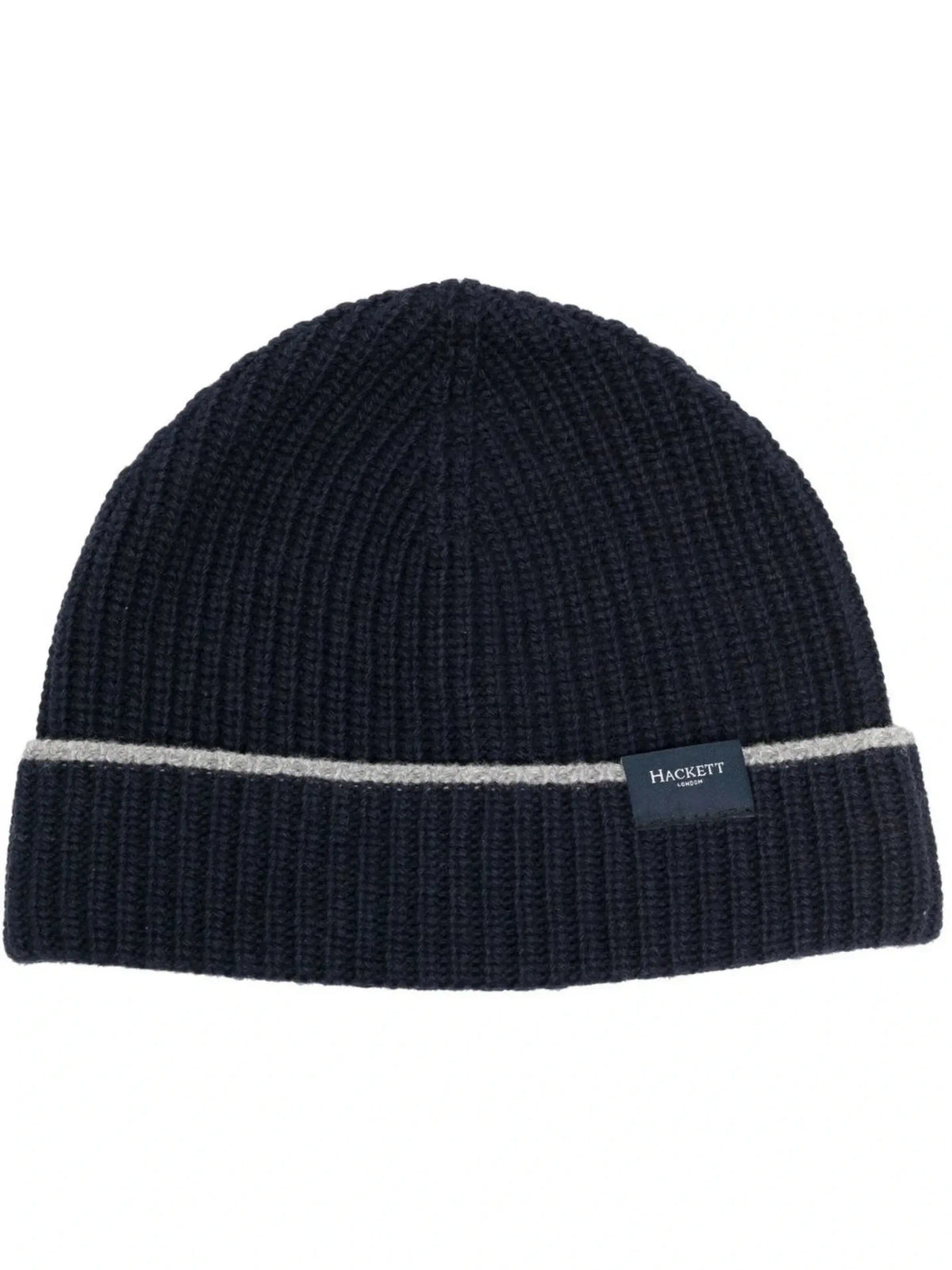 Ribbed-Knit Navy Blue Beanie