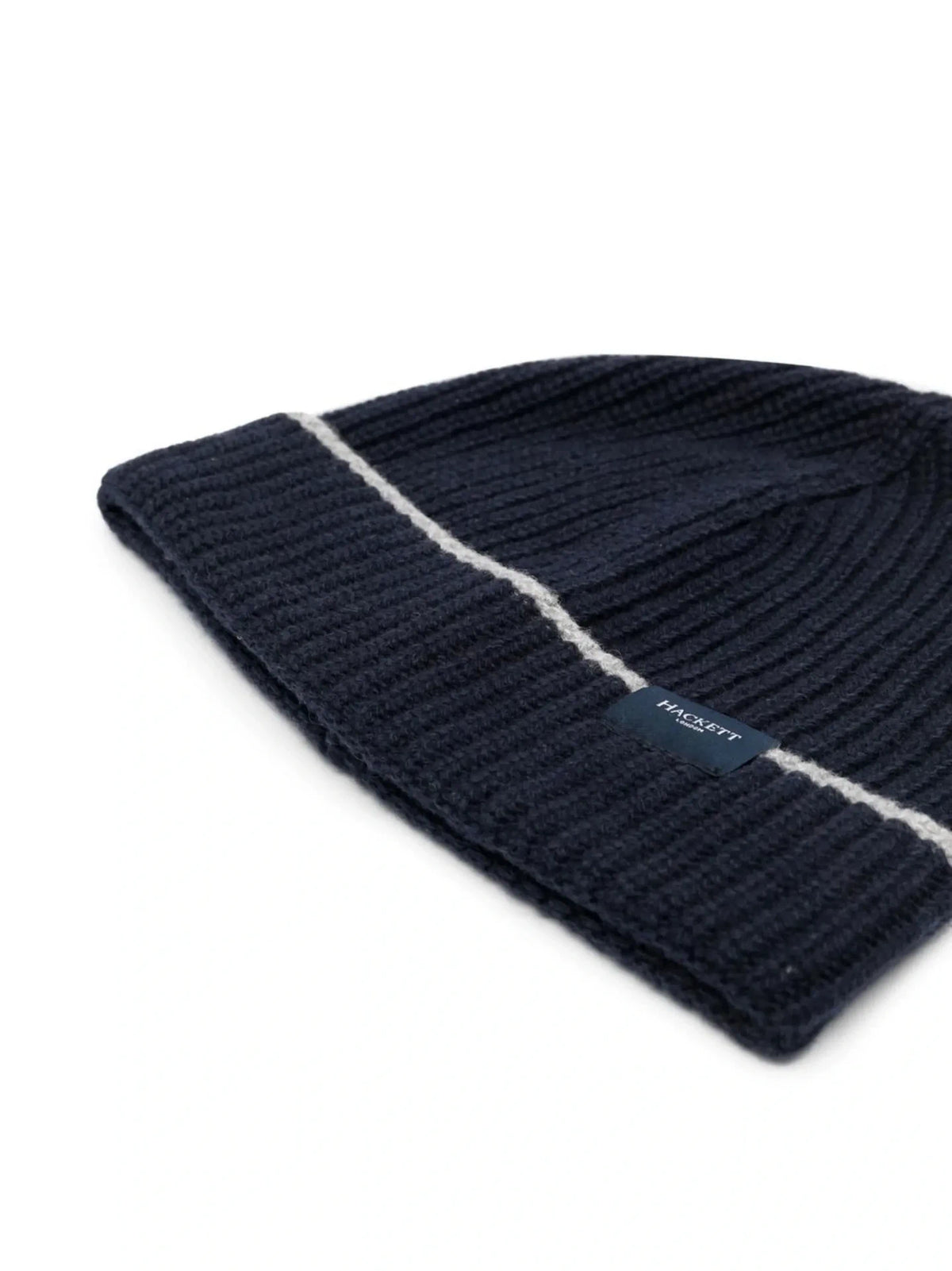 Ribbed-Knit Navy Blue Beanie