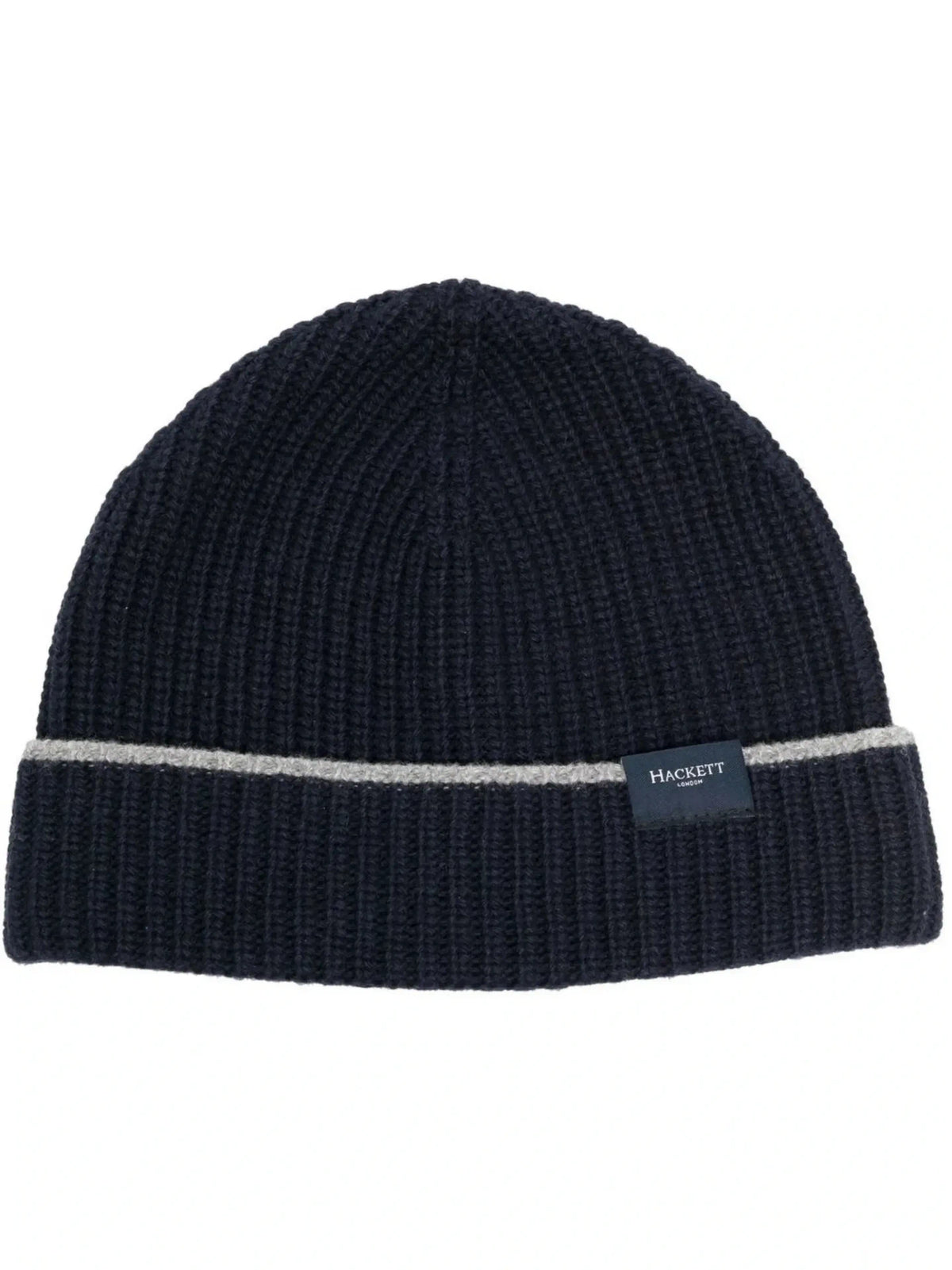 Ribbed-Knit Navy Blue Beanie