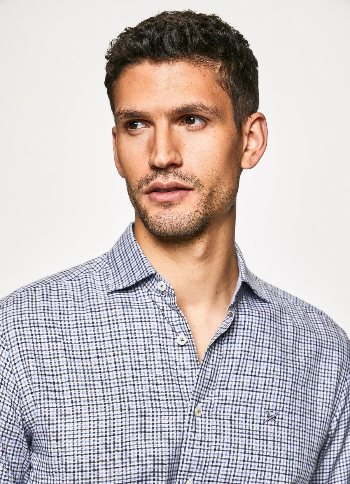 Slim Fit Checkered Blue/Grey Shirt