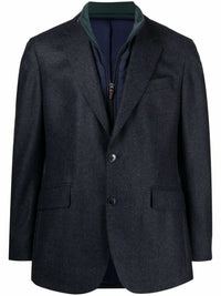 Single-Breasted Navy Blue Jacket