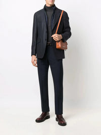 Single-Breasted Navy Blue Jacket