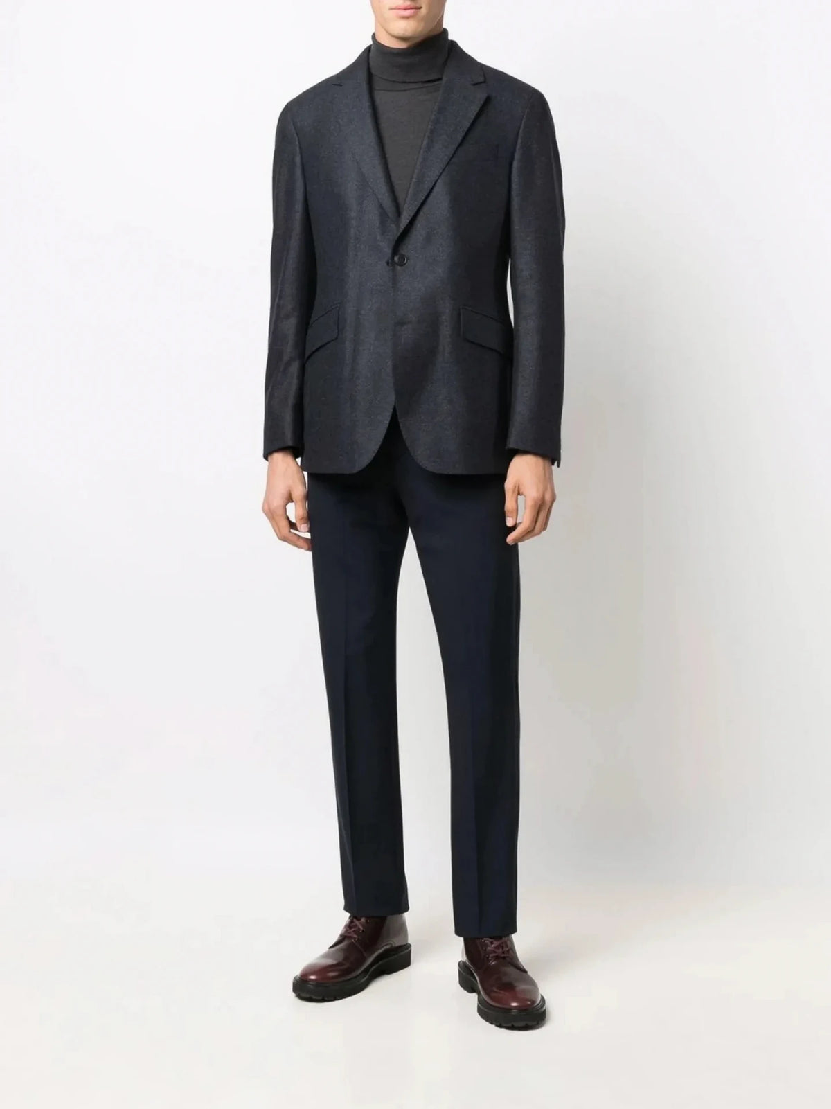 Single-Breasted Navy Blue Jacket