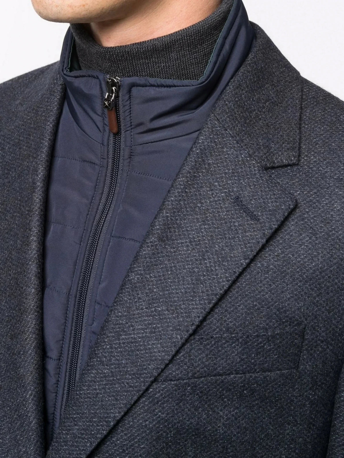 Single-Breasted Navy Blue Jacket