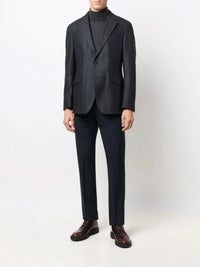 Single-Breasted Navy Blue Jacket