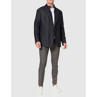 Single-Breasted Navy Blue Jacket