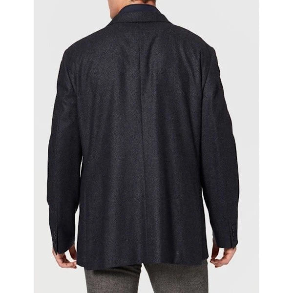 Single-Breasted Navy Blue Jacket