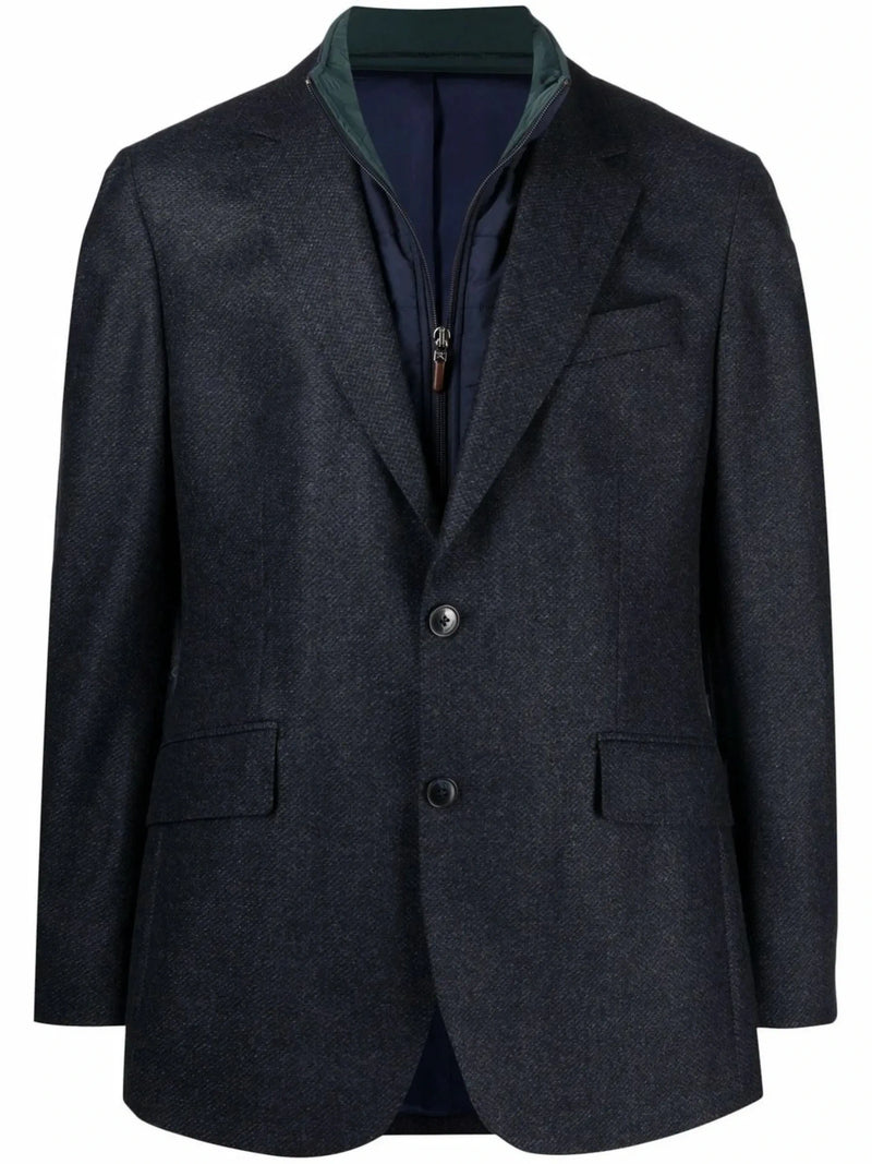 Single-Breasted Navy Blue Jacket