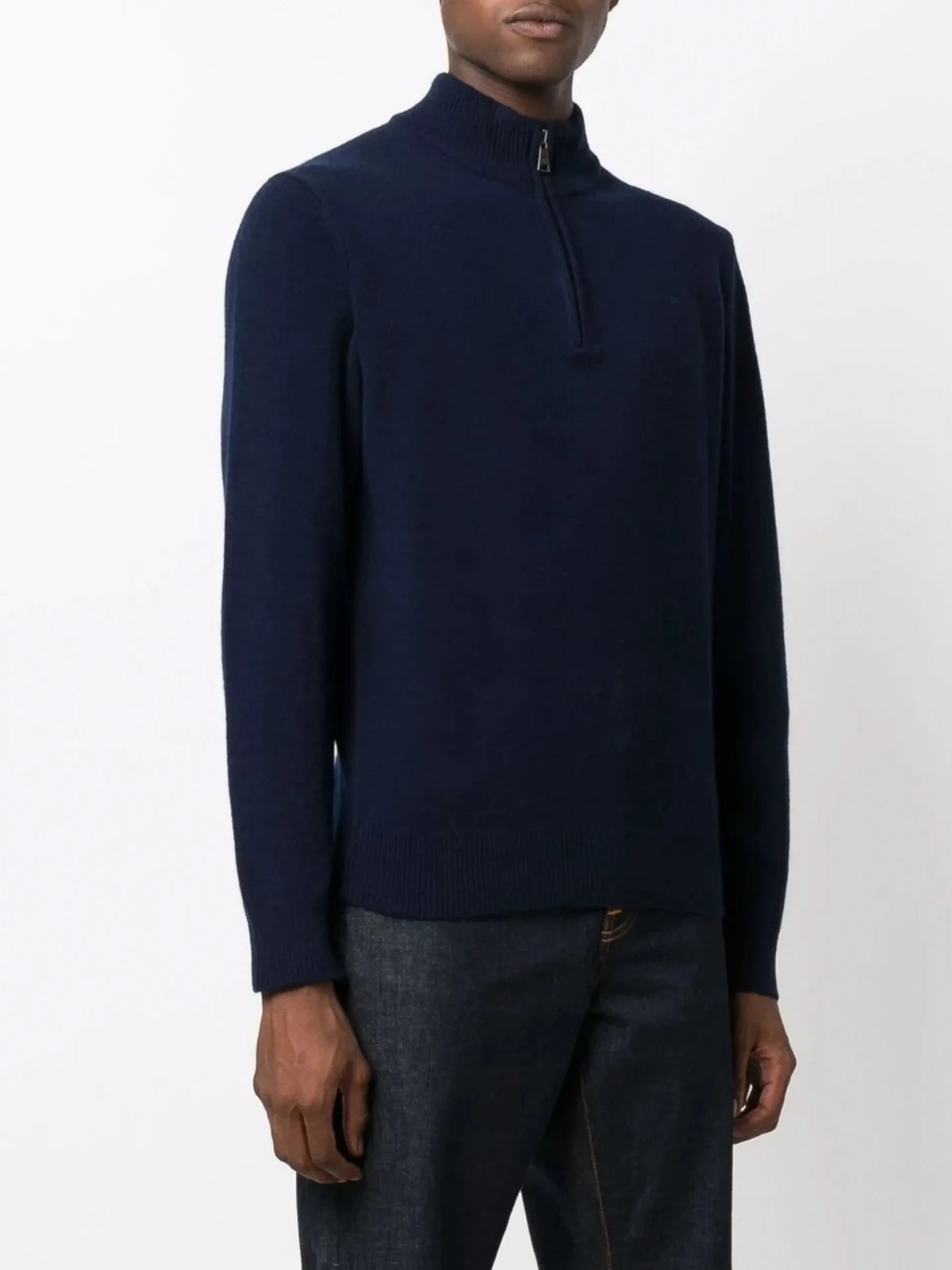 Half-Zip Navy Blue Knitwear