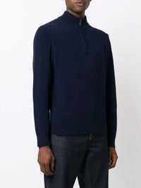 Half-Zip Navy Blue Knitwear