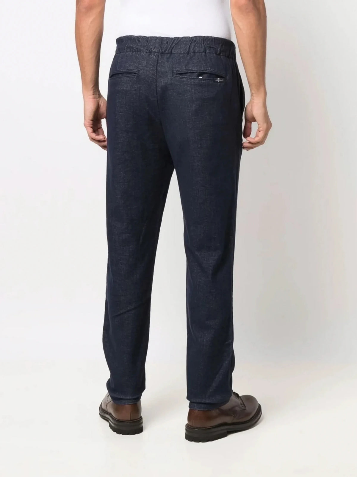 Elasticated-Waist Navy Blue Jogger Chino