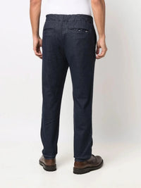 Elasticated-Waist Navy Blue Jogger Chino