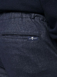 Elasticated-Waist Navy Blue Jogger Chino
