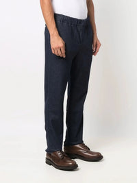 Elasticated-Waist Navy Blue Jogger Chino