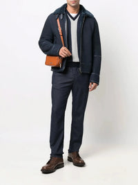 Elasticated-Waist Navy Blue Jogger Chino