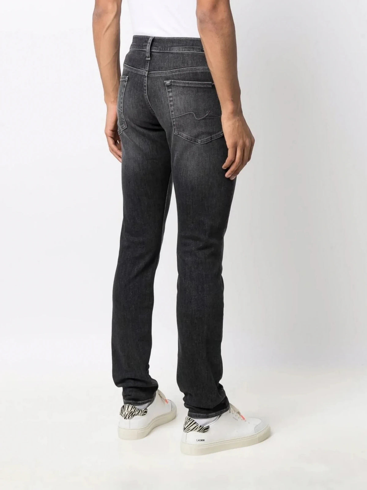 Mid-Rise Slim-Fit Grey Jeans