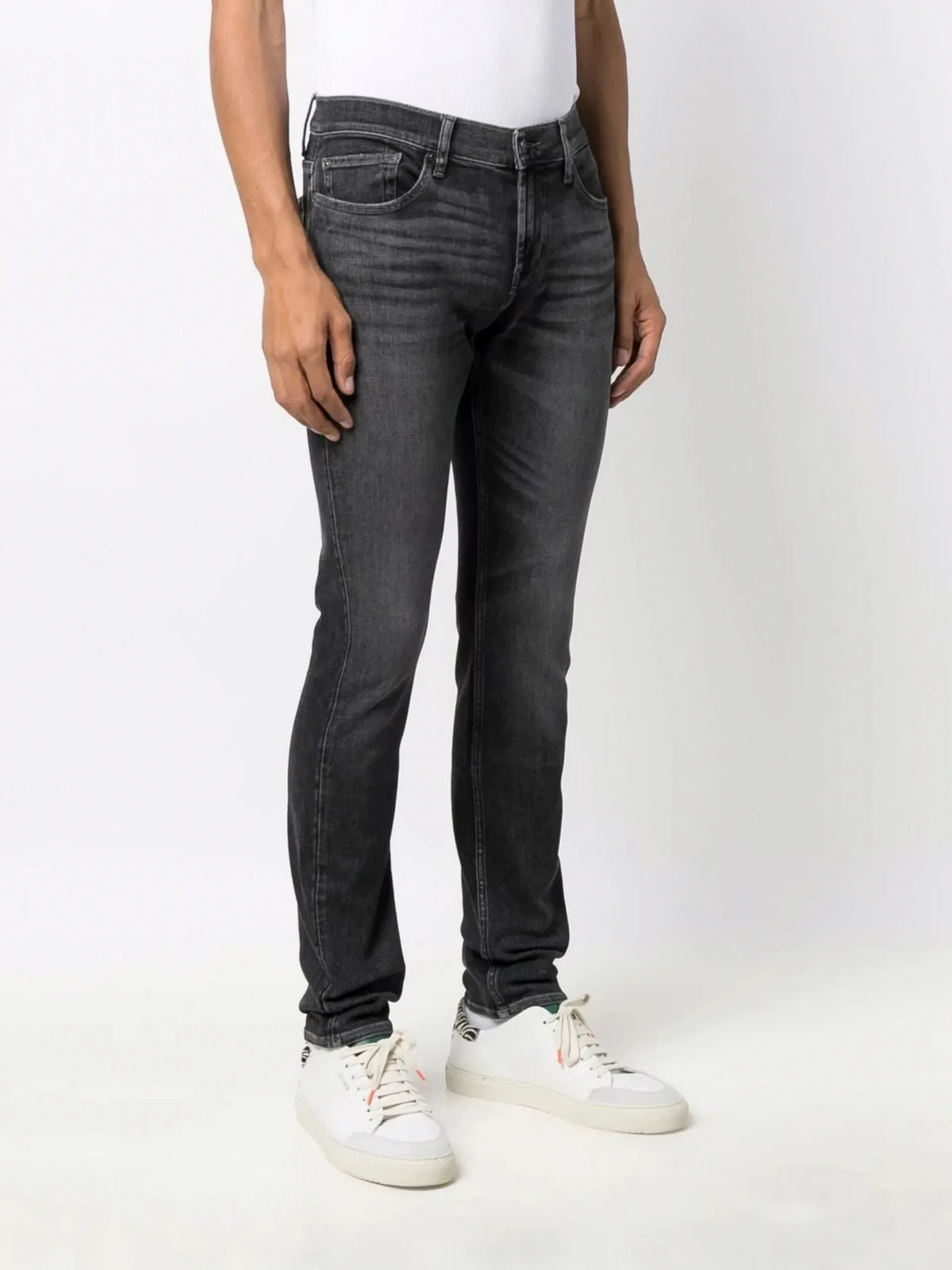 Mid-Rise Slim-Fit Grey Jeans