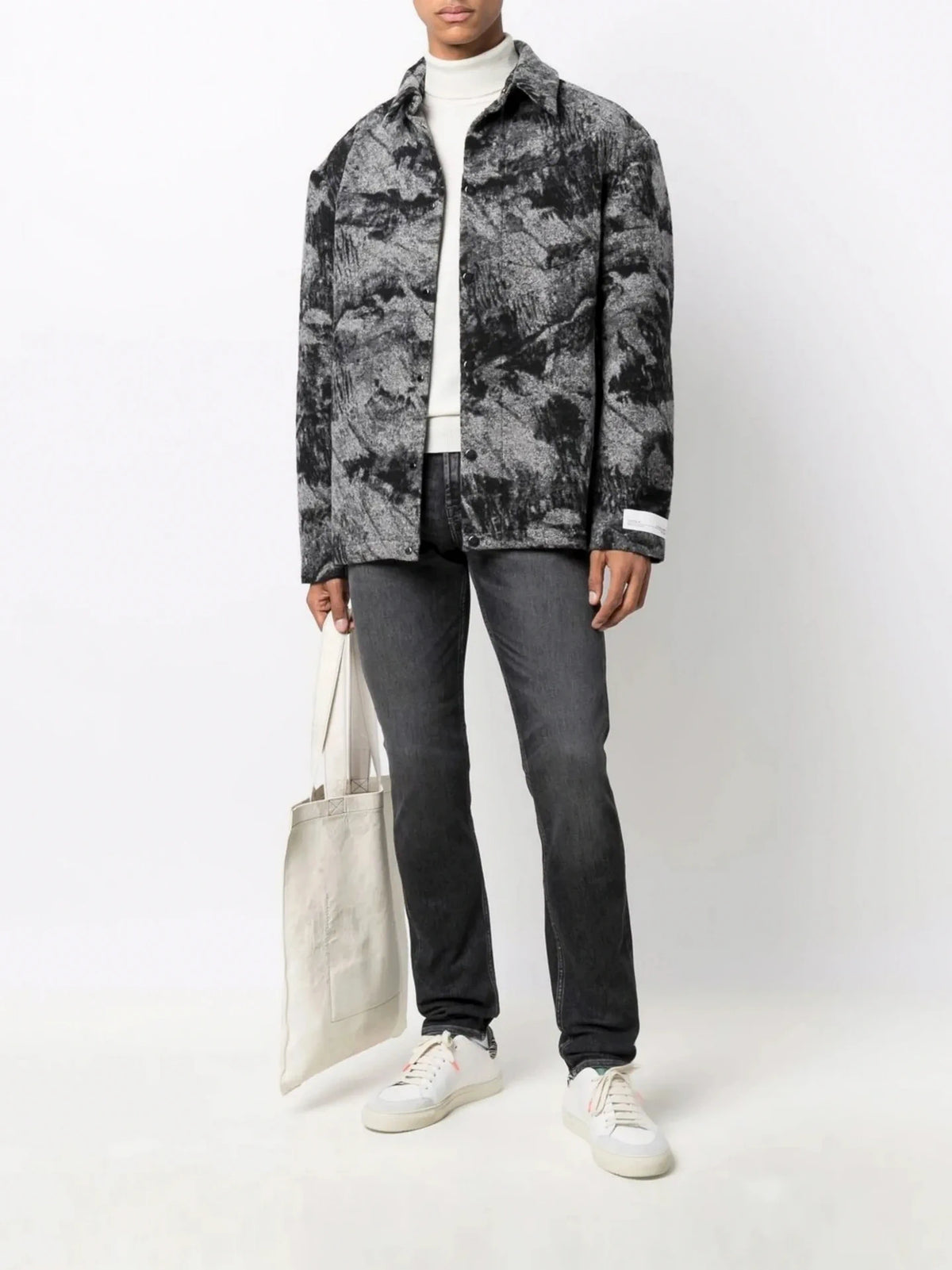 Mid-Rise Slim-Fit Grey Jeans