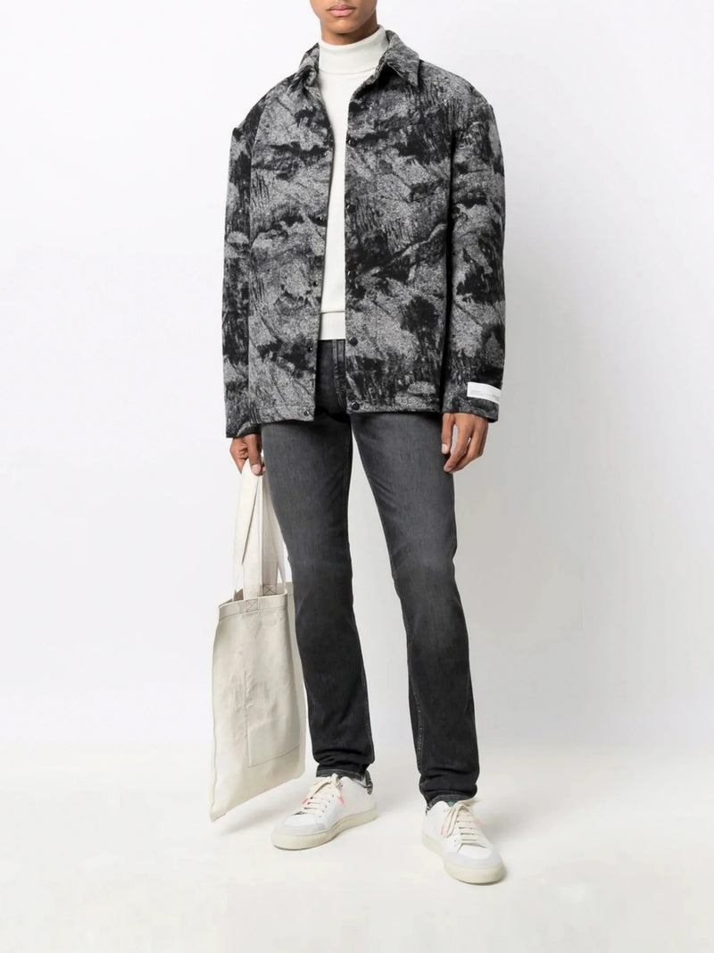 Mid-Rise Slim-Fit Grey Jeans