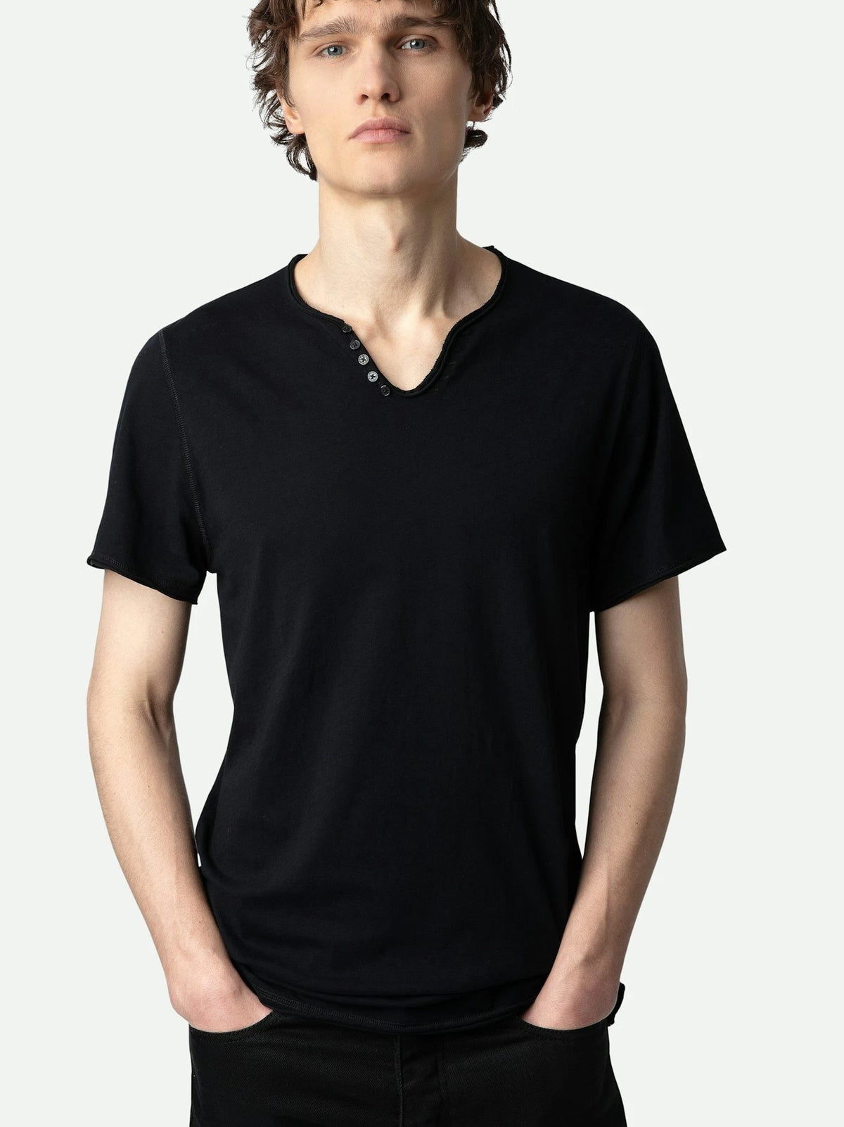 Henley Black T-Shirt