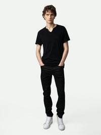 Henley Black T-Shirt
