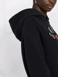 Slogan-Print Black Hoodie