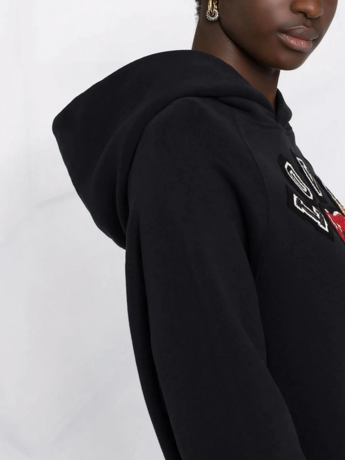 Slogan-Print Black Hoodie