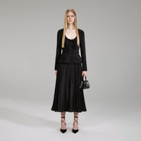 Structured Black Midi Dress