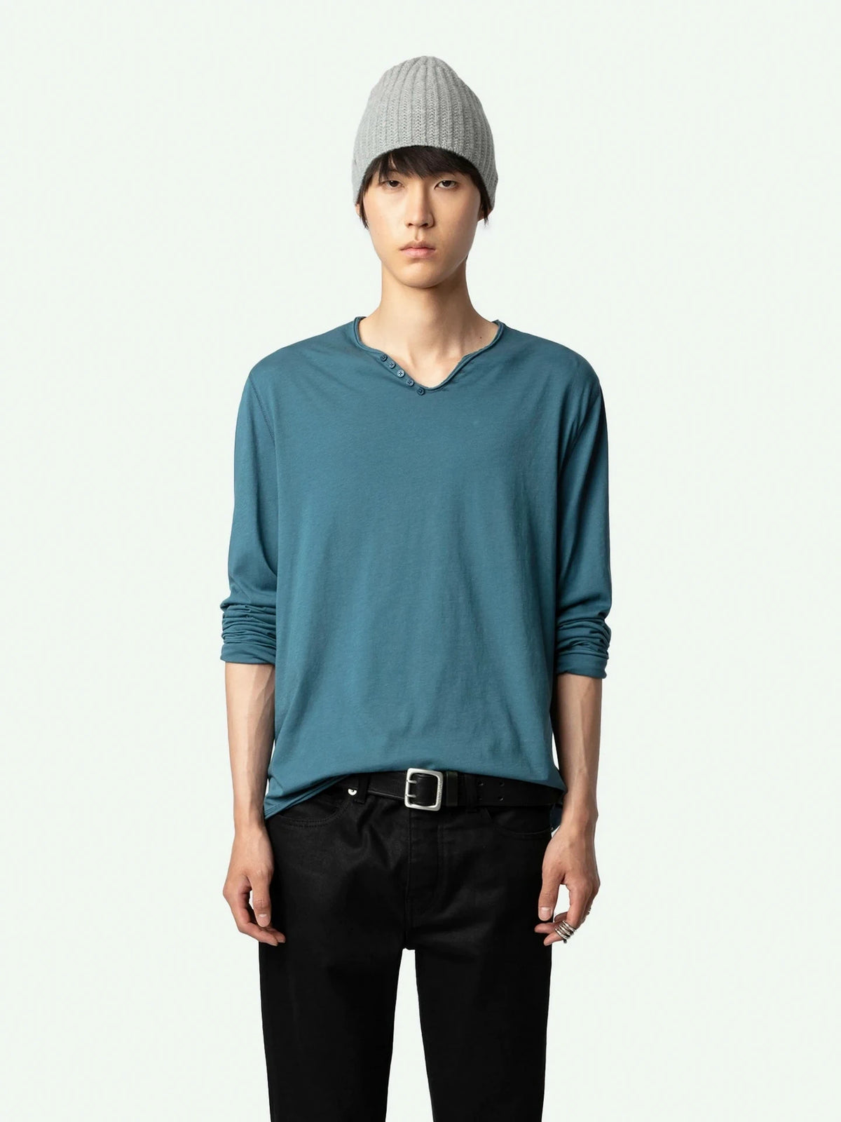 Monastir Henley Grey T-shirt