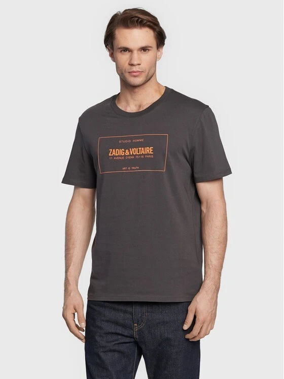 Print Pattern Grey T-Shirt