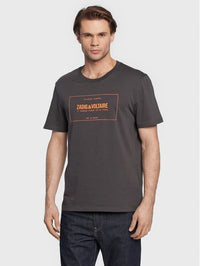 Print Pattern Grey T-Shirt