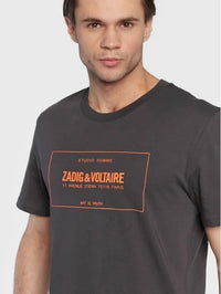 Print Pattern Grey T-Shirt