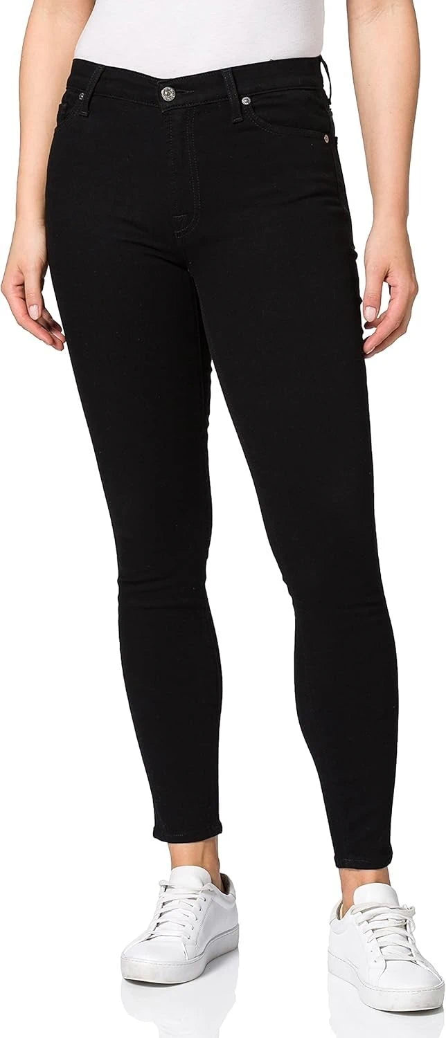 High-Waisted Skinny Crop Black Jeans