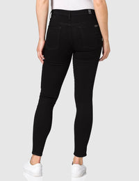 High-Waisted Skinny Crop Black Jeans
