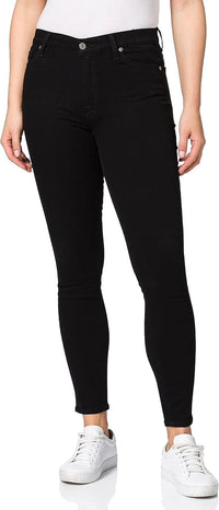 High-Waisted Skinny Crop Black Jeans